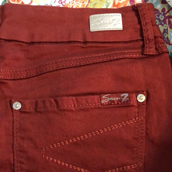 Women’s Seven7 jeans tummy less skinny jeans 10 slimming tummy pane Terracotta - Picture 7 of 8